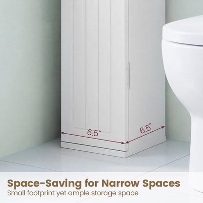 Goflame Small Bathroom Storage Cabinet with Door and Removable Shelves