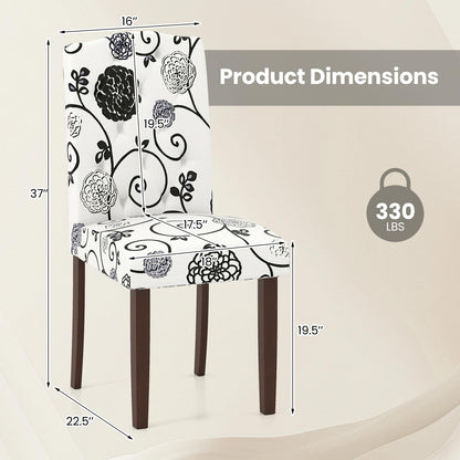 Goflame Upholstered Dining Chairs Set of 2/4 Button Tufted Fabric Upholstered Parson Chairs