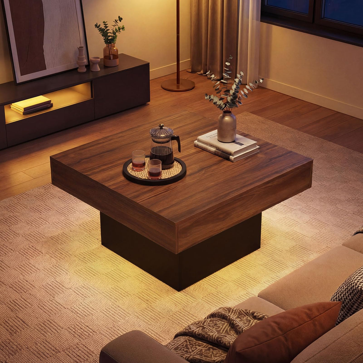 Goflame LED Coffee Table with Remote for Living Room