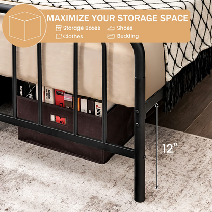Goflame Full Size Metal Bed Frame, Modern Bed Frame