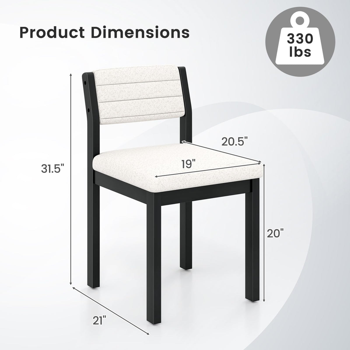Goflame Sherpa Kitchen Chairs with Wood Frame & Padded Seat