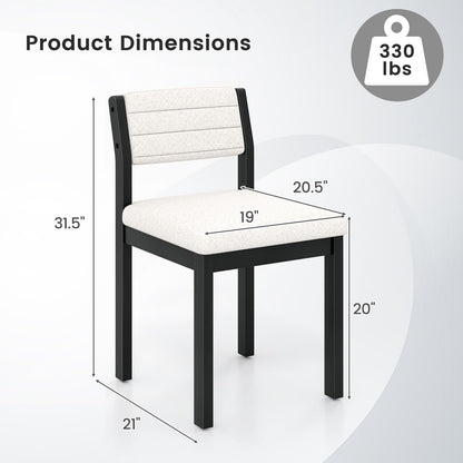 Goflame Sherpa Kitchen Chairs with Wood Frame & Padded Seat