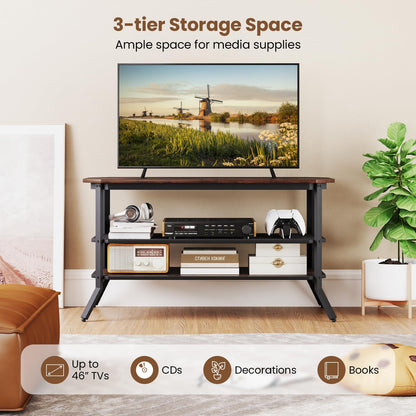 Goflame TV Stand 3 Tier Industrial Entertainment Center
