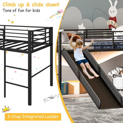 Goflame Twin Loft Bed with Slide