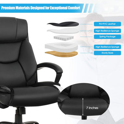 Goflame 500 lbs Big and Tall Office Chair, Massage Executive Chair w/ 6 Vibrating Points