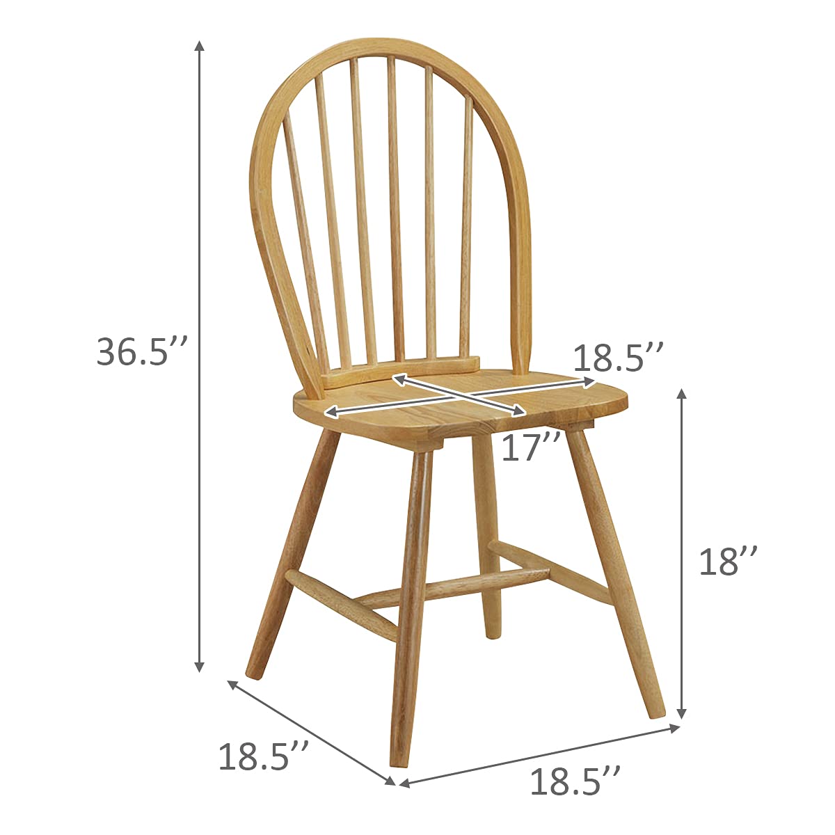 Goflame Wood Dining Chairs, French Country Armless Spindle Back Dining Chairs