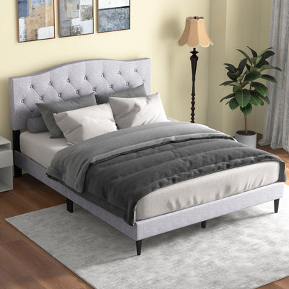 Goflame Queen Size Upholstered Platform Bed
