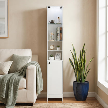 Goflame Tall Narrow Bathroom Cabinet with Lights & Remote Control (1/2)