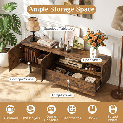 Goflame Wooden TV Stand for TVs up to 70" with Storage Cabinet