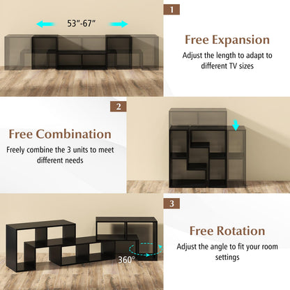 Goflame Free-Combination TV Stand for Bedroom - Entertainment Center for 50 55 60 65 Inch TV