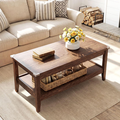 GOFLAME Mid Century Modern Coffee Table for Living Room