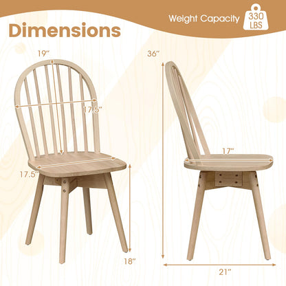 Goflame Windsor Dining Chairs Set of 2/4 Farmhouse Swivel Kitchen Chairs with Spindle Back