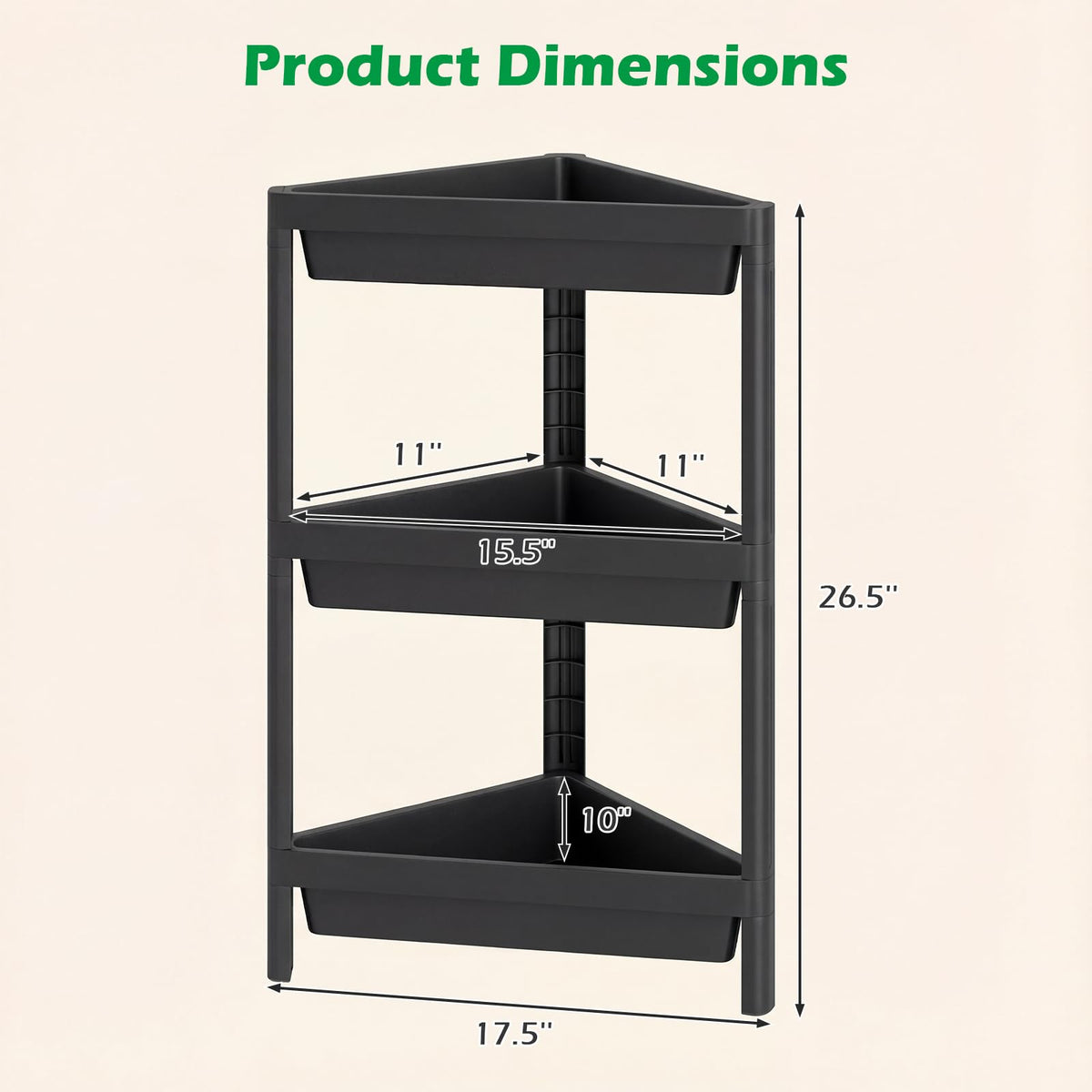 Goflame 3-Tier Corner Shower Caddy 2-Pack with Detachable Design