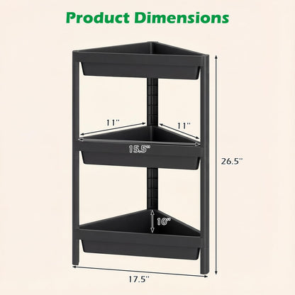 Goflame 3-Tier Corner Shower Caddy 2-Pack with Detachable Design