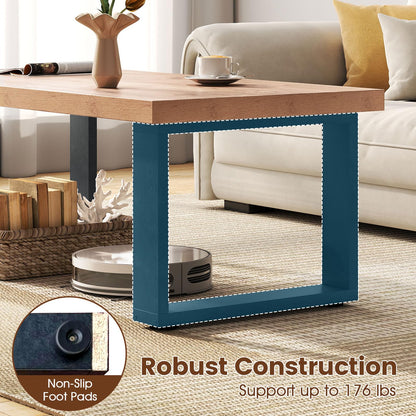 Goflame Rustic Coffee Table 47 Inch Industrial Wood Center Table with 1.8" Tabletop