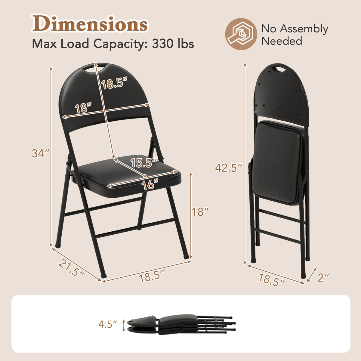 Goflame Party Chairs with Metal Frame for Indoor Outdoor