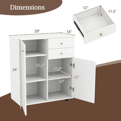 Goflame Sideboard Buffet Cabinet Modern Sideboard Storage Cabinet