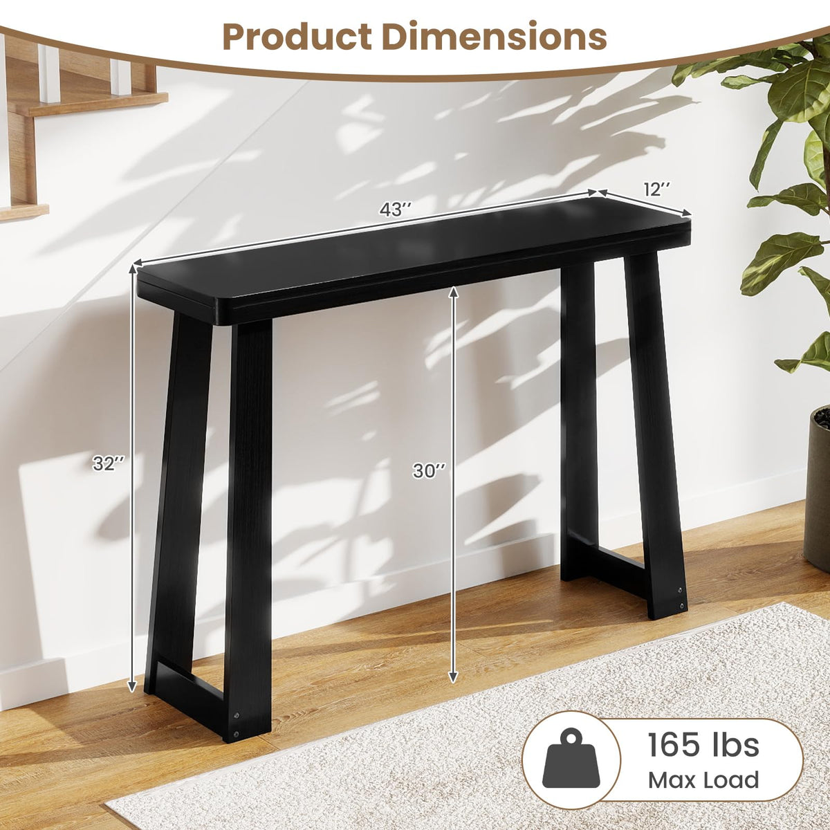 Goflame Narrow Long Console Table Behind The Couch
