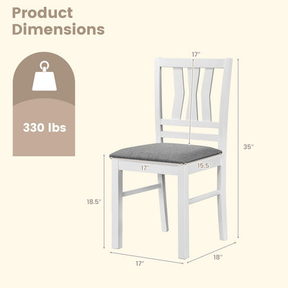 Goflame Wood Dining Chairs Set of 2/4 with Slat Back