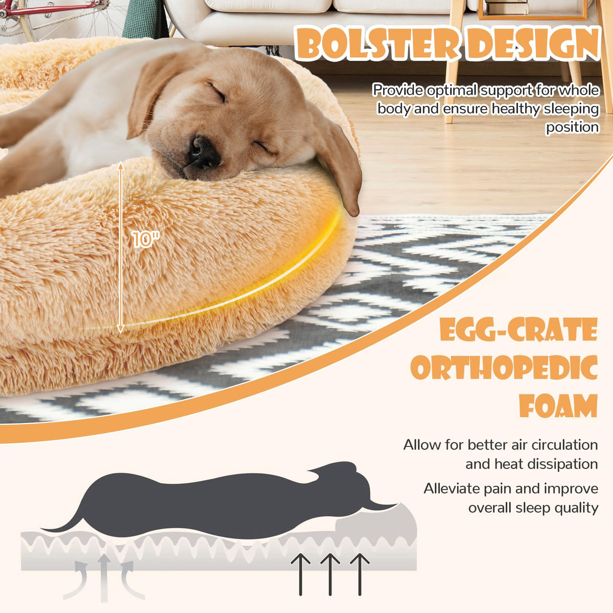 Goflame Human Dog Bed - 71" x 45" Large Human Size Dog Bed for Adult