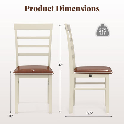 Goflame PU Leather Upholstered Kitchen Chair with Rubber Wood Frame