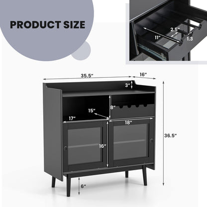 Goflame Buffet Sideboard, Modern Coffee Bar Storage Cabinet