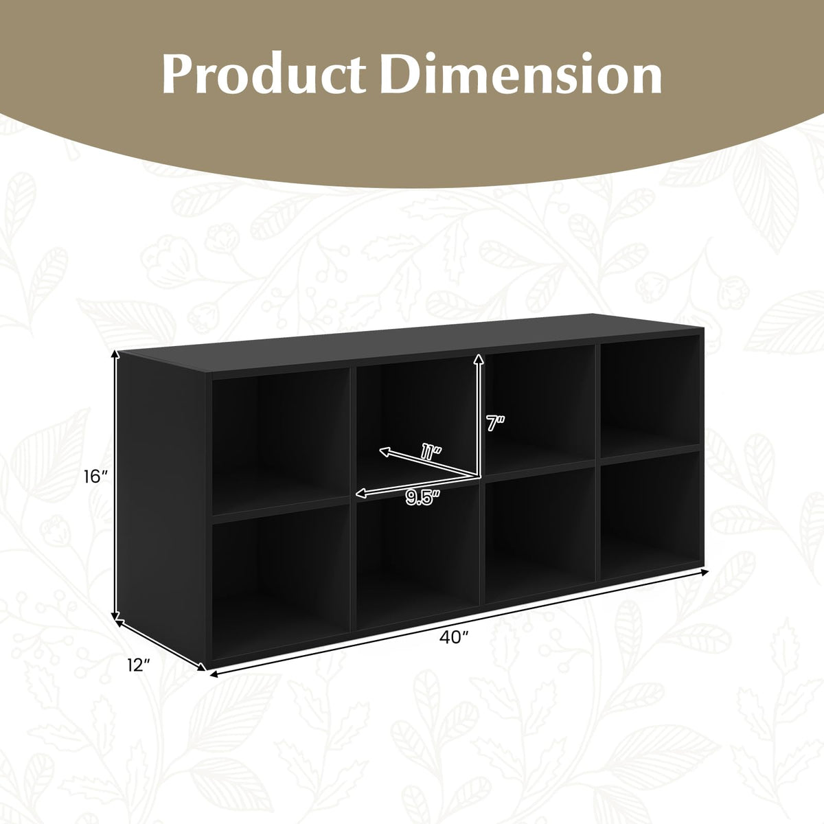 Goflame Shoe Bench 8 Cubes, 40" Entryway Bench with Storage
