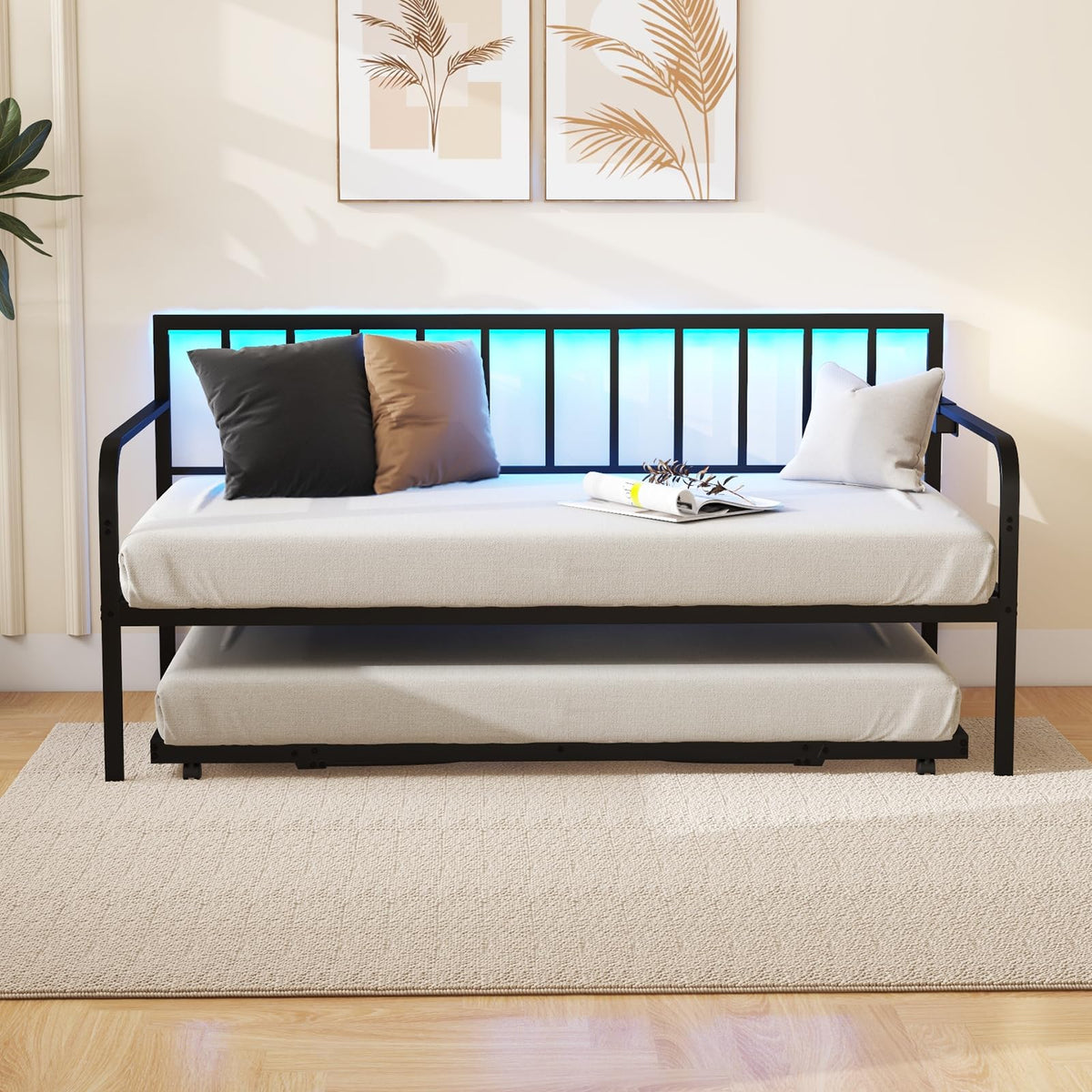 Goflame Twin Daybed with Charging Station & LED Lights