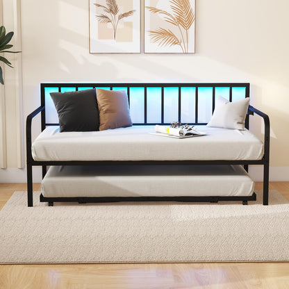 Goflame Twin Daybed with Charging Station & LED Lights