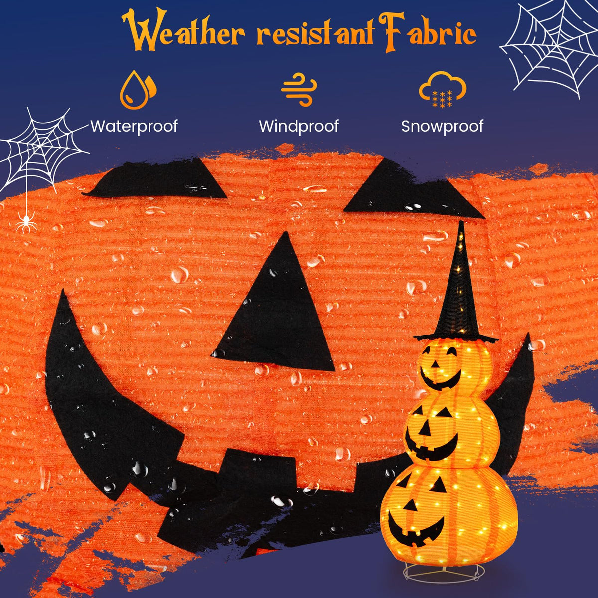 Goflame 5 FT Halloween Light Up Pumpkin Decoration