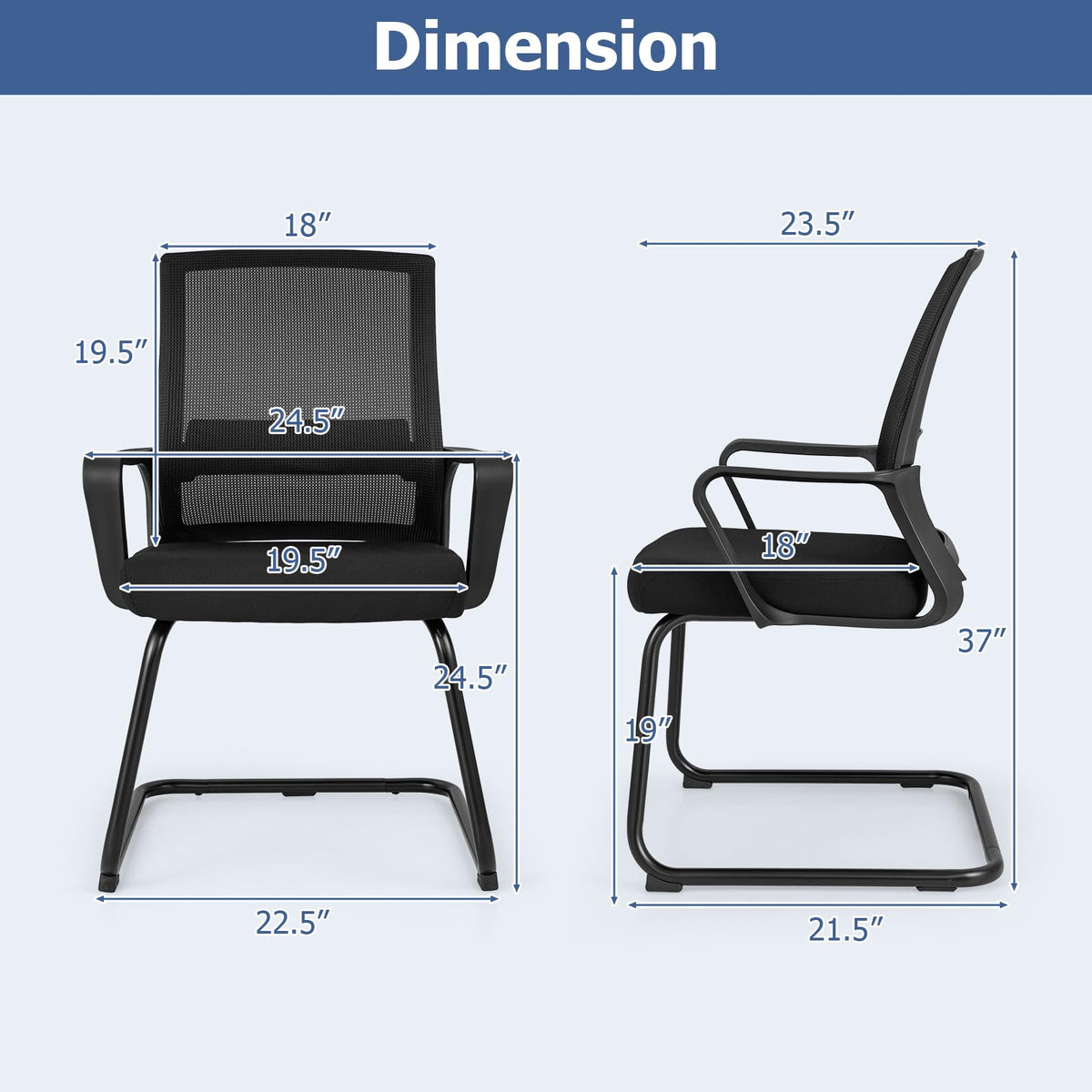 GOFLAME Office Guest Chair for Reception Conference Room