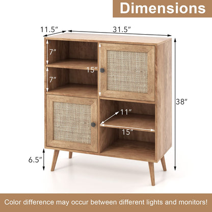 Goflame Buffet Cabinet, Wood Sideboard Storage Cabinet