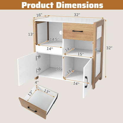 Goflame Buffet Sideboard with Pull-Out Shelf
