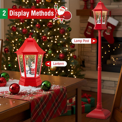 Goflame 5.3 Ft Christmas Snowy Street Lamp | 2-in-1 Musical Lamp Post & Snow Globe Lantern