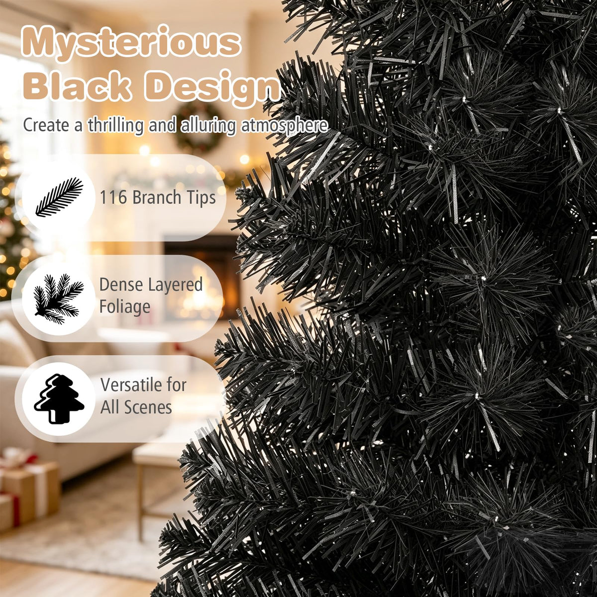 GOLFLAME 3FT Artificial Christmas Tree for Home Office Party