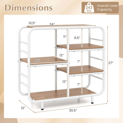 Goflame 5-Tier Industrial Bookcas Book Shelf Storage Organizer with Metal Frame
