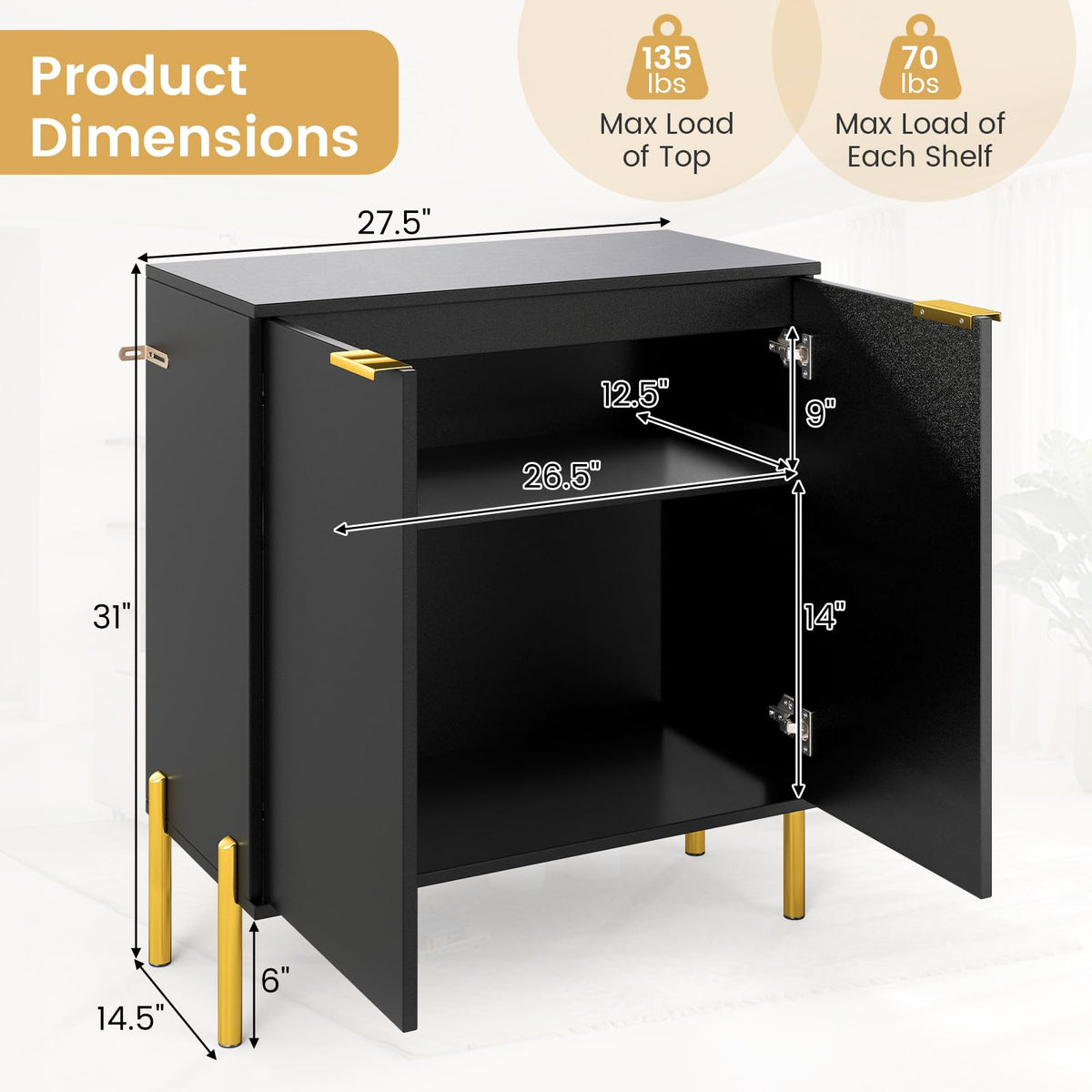 GOFLAME Sideboard Buffet Cabinet with Storage