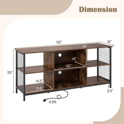 Goflame Industrial TV Stand for TVs up to 65 Inch