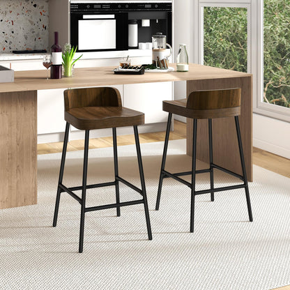 Goflame 24.5'' Bar Stool, Counter Height Bar Stools with Low Back & Footrest