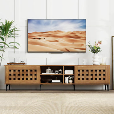 Goflame Mid Century Modern TV Stand for 60-80 Inch TV