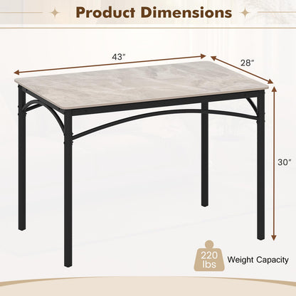 Goflame Dining Table with Large Faux Marble Tabletop