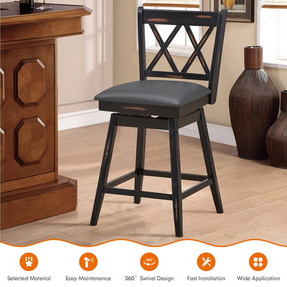 Goflame Bar Stool with Foot Rest Upholstered Cushion & Ergonomic Backrest