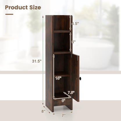Goflame Slim Bathroom Cabinet with 3 Level Adjustable Shelf & Anti toppling Design