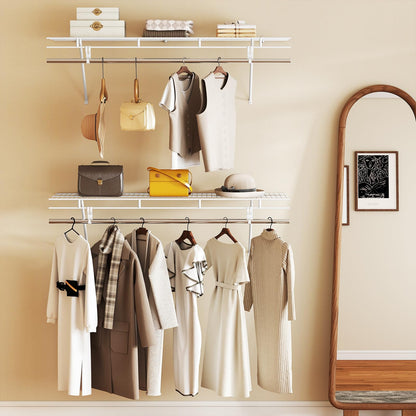 Goflame 4 ft x 12” Metal Wire Storage Shelf & Clothes Rod Organizer