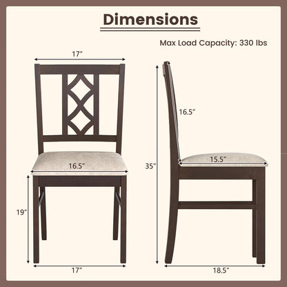 Goflame Dining Chairs Set of 2/4 Rubber Wood Dining Room Chairs
