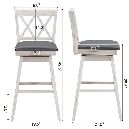 Goflame Bar Stool with Foot Rest Upholstered Cushion & Ergonomic Backrest