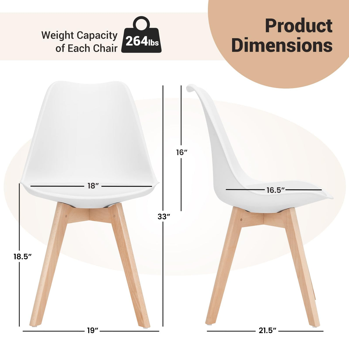GOFLAME Dining Chairs Set of 4 for Dining Room
