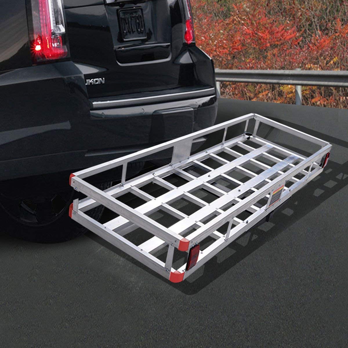 GOFLAME 60" x 22" Aluminum Hitch Mount Cargo Carrier