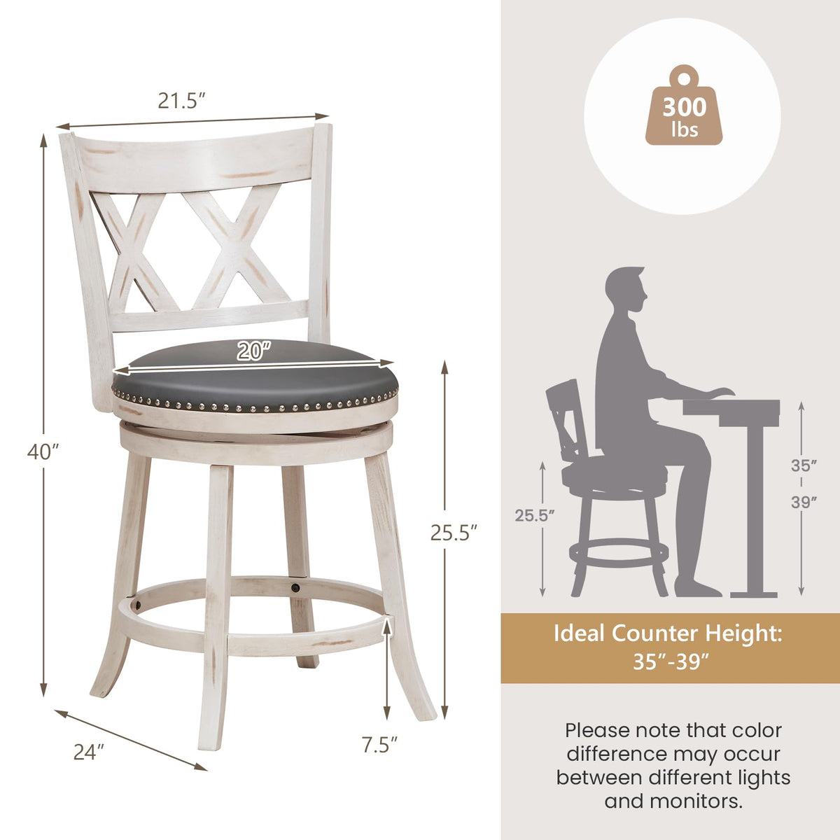 Goflame 25.5" Bar Stools Set