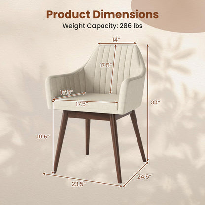 Goflame Upholstered Dining Chairs Set of 2/4 Mid Century Kitchen Chairs with Wrap-Around Backrest